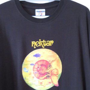Nektar 2002 Rock Reunion Concert Tour Black T Shirt Vintage Combed Cotton Sz XL